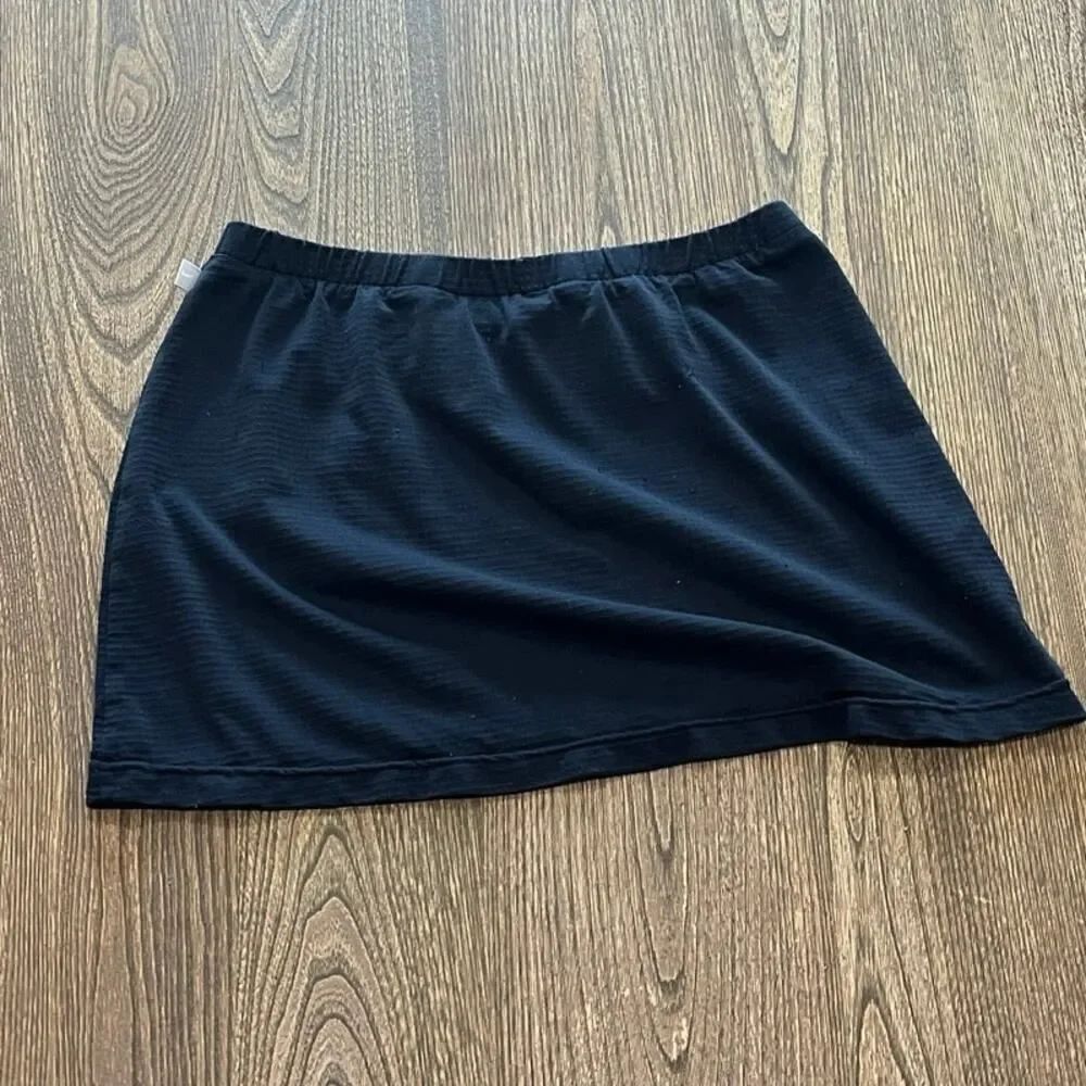 Nike Activewear Tennis Mini Skirt Elastic Waist Pull-On Stretch Black Size M - Picture 5 of 5